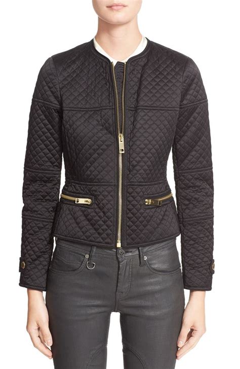 burberry equestrian quilted zip-front jacket|burberry quilted jacket nordstrom rack.